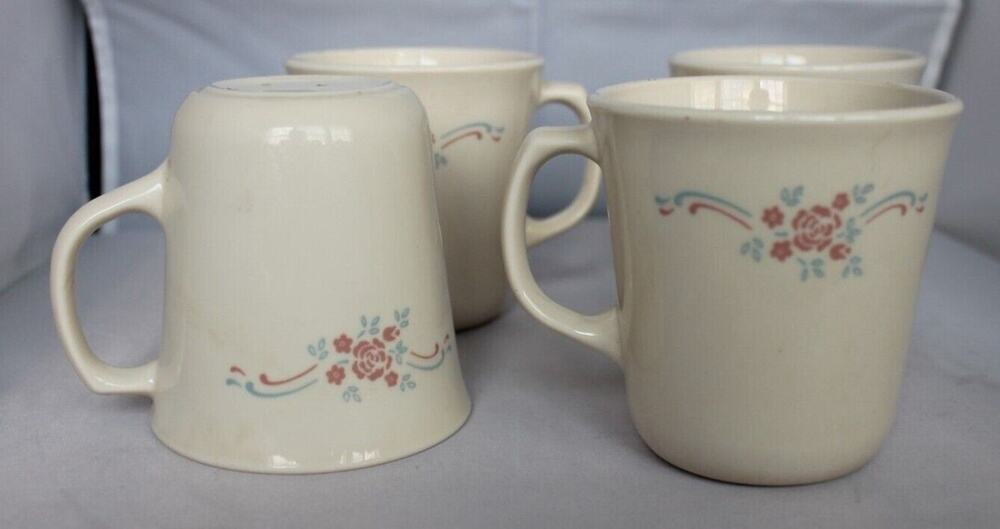 Corning Set of 4 Vintage-English Breakfast-Coffee Cups/Mugs -Corelle RARE
